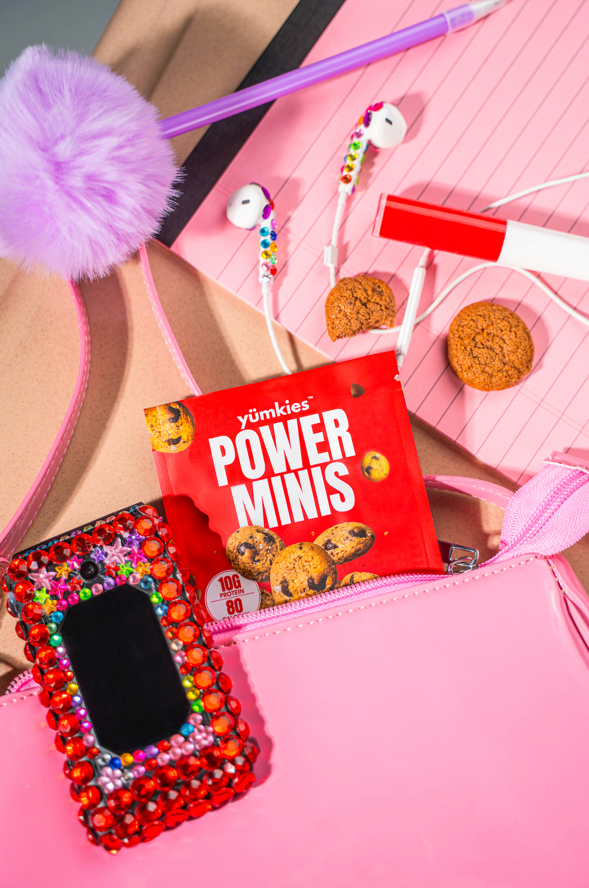 Power Minis inside Pink Bag